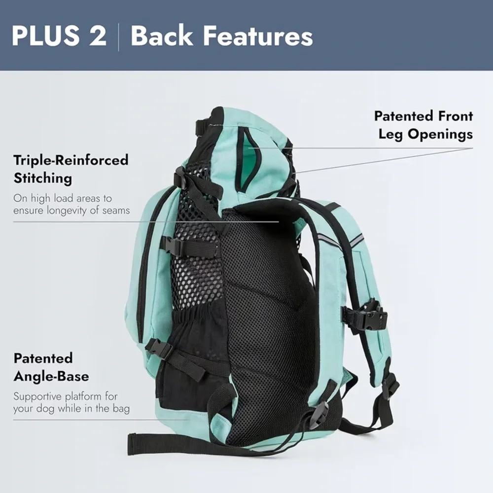 K9 Sport Sack Plus 2 Small Mint Dog Carrier Backpack 10"L X 9"W X 17"H - Picture 4 of 15